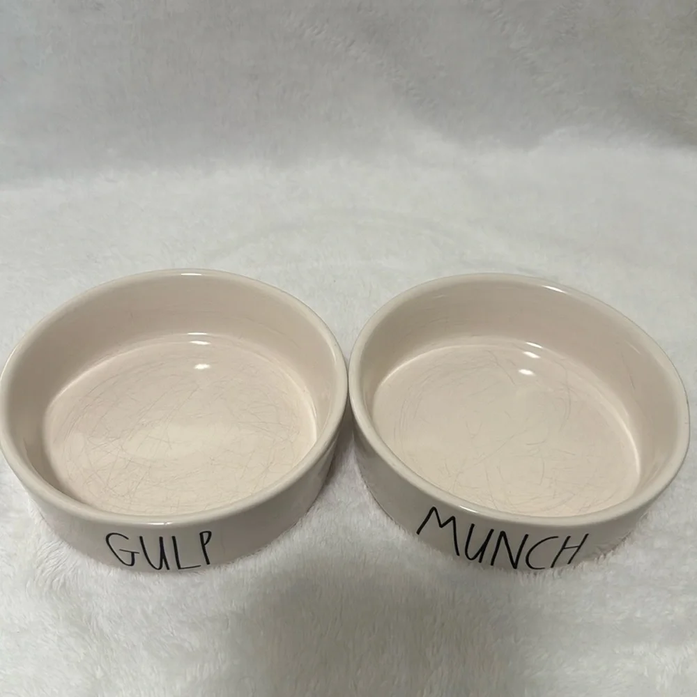 “Gulp” and “Munch” Small Pet Bowls - Rae Dunn Artisan Collection by Magenta